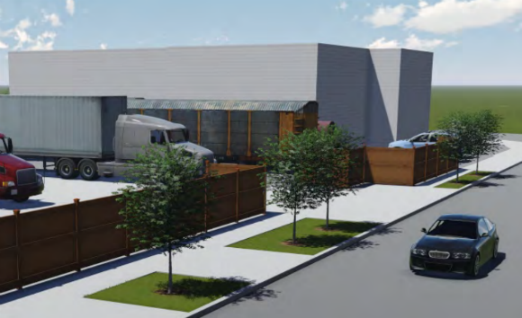 Landscaping and fencing will shield the Sugar Services facility from surrounding residences.