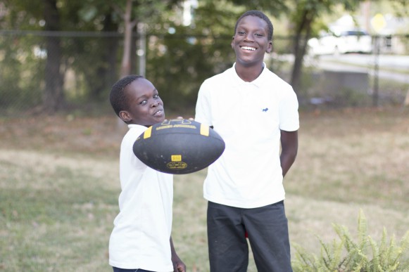 Children at recess at Binghampton Christian Academy, 2016. (Lauren Turner)