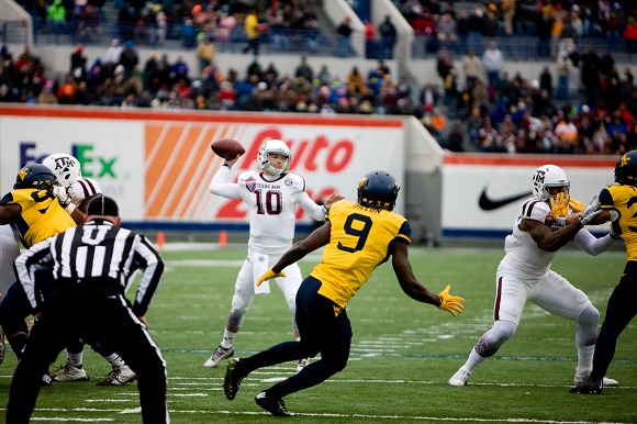The Texas A&M Aggies faced the West Virginia Mountaineers in the 2014 Liberty Bowl