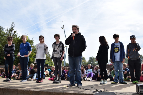 Fourth Graders at the Maria Montessori School prepare for the Historical Halloween festival.