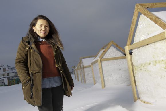 St. Paul Hmong artist Oskar Ly at "Home is ... "