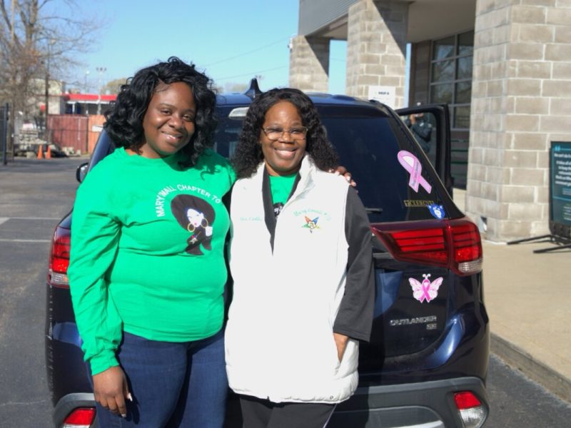 Tiffany Sumlin (left) and her mother, Tricie Cullens, are Meals on Wheels volunteers. The dedication is real: Tiffany got off work at 6 a.m. and came to volunteer after her shift, and her mom had a heart transplant just four months ago.