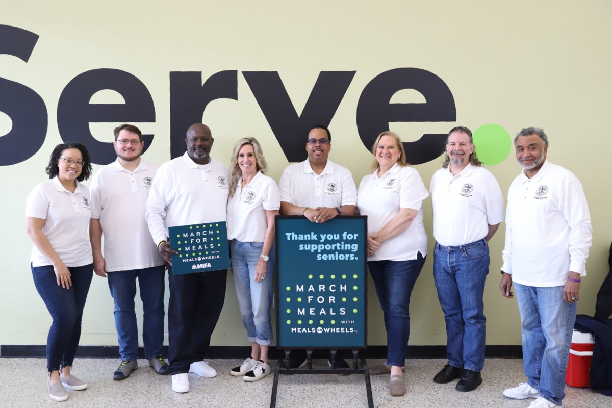 "Our office is a big proponent of giving back to the community and one of the things that we truly believe in is the Meals on Wheels," says Shelby County Criminal Court Clerk Heidi Kuhn, fourth from left.