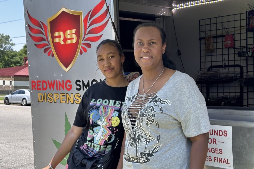 Raven (left) and her mother Angela Redwing.