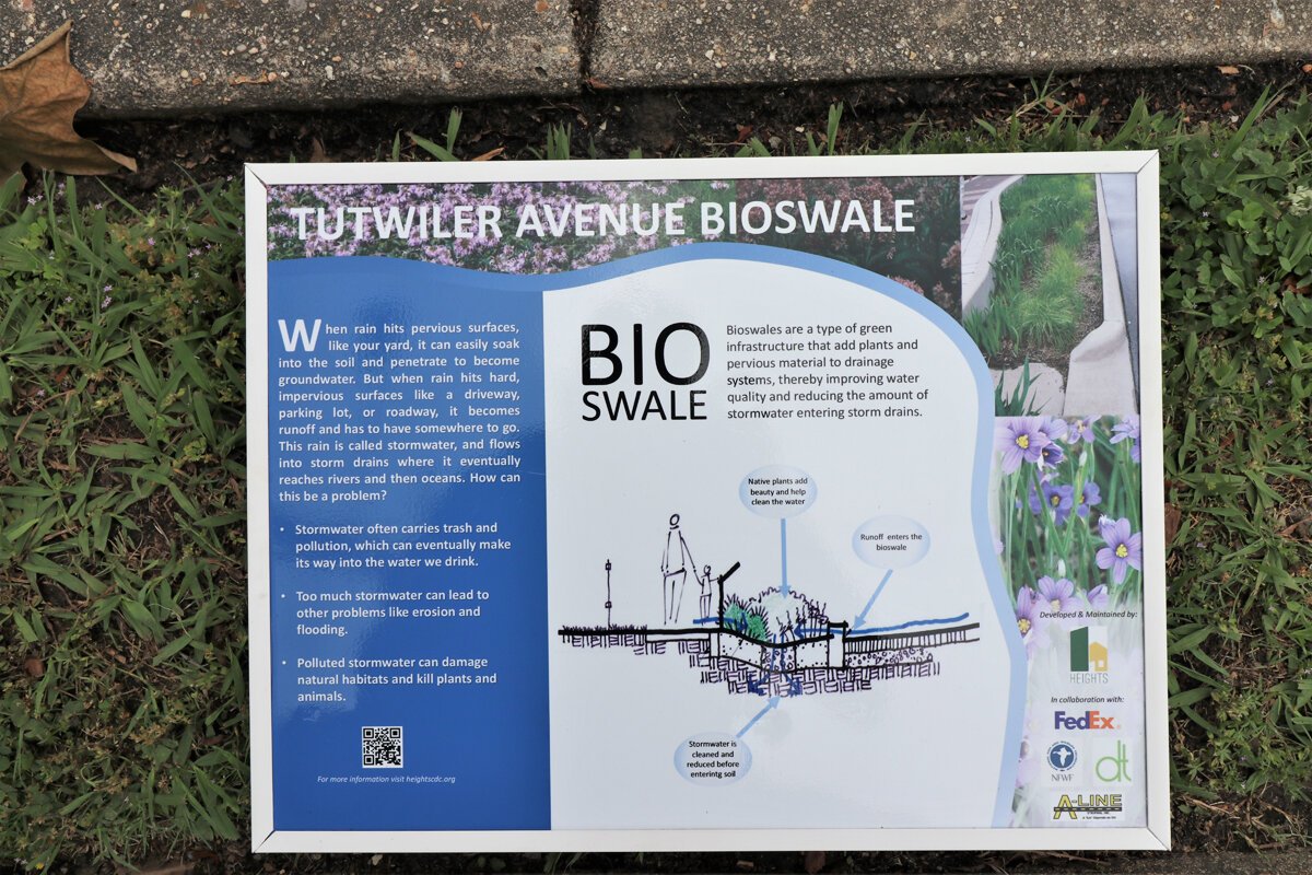 The new bioswale in the Heights will improve water quality on a neighborhood and regional level. (Reginald Johnson) 