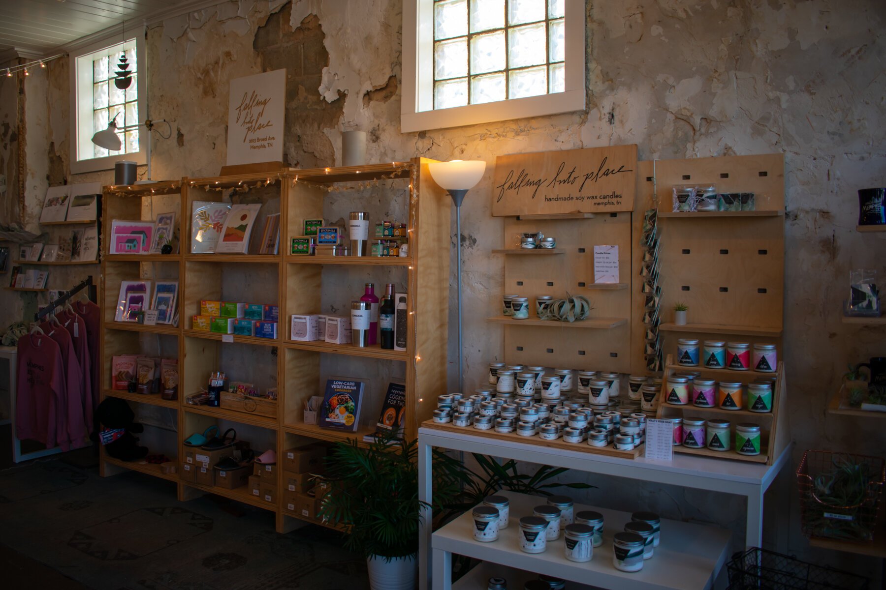 Candles are a popular item at Falling Into Place on Broad Avenue. (Sarah Rushakoff)