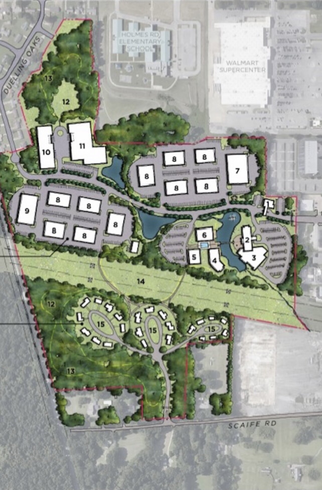 Rendering of the proposed lot layout for Black Lens Productions Film Studios. (submitted)