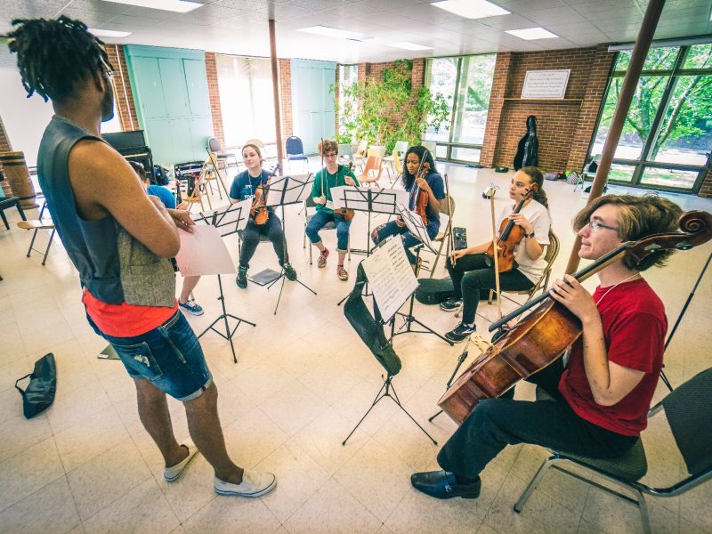 Young musicians with PRIZM Ensemble practice their skills pre-pandemic. Registration is open for their 2021 summer camp, which will be held June 21 through July 9. (Submitted)