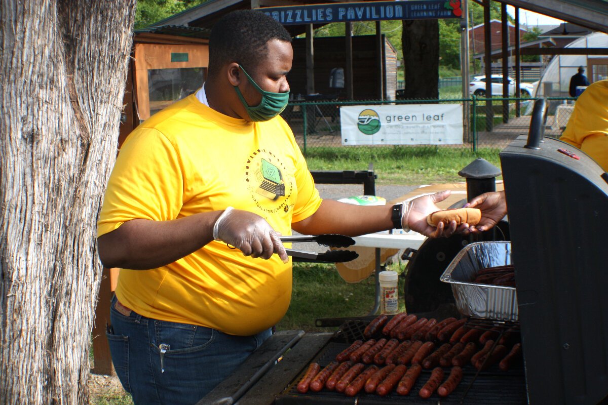 Hot dogs were provided by Patrice Walker with The Four Way Grill. The Four Way is a soul food legend in Memphis and is located just blocks from Green Leaf Learning Farm in the Soulsville area of South Memphis. (Cole Bradley)