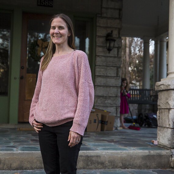 Victoria Kintner-Duffy's daughter (pictured in background) was diagnosed with autism over two years ago. She was recently rejected for special education services and an individualized education plan. She believes it's due in part to virtual learning. (Ziggy Mack)