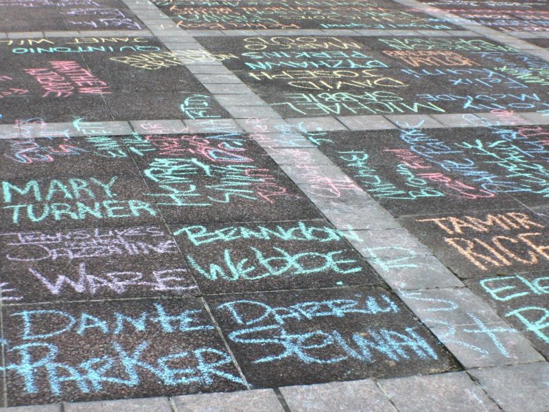 In June, activist occupied Memphis City Hall's plaza and covered it in the names of Black Americans killed by law enforcement. MICAH held a rally on the plaza demanding policing reform and other changes toward a more just Memphis. (Cole Bradley)