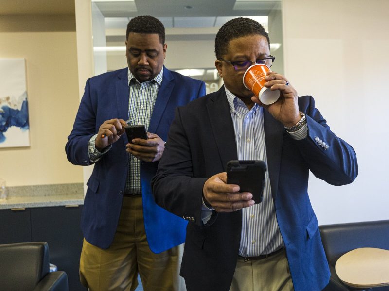 Dwayne Chaffen and Rick Askew co-own Grindhouse Coffee. They currently sell branded bags of locally-roasted coffee online but hope to open a brick-and-mortar coffee shop in Whitehaven. (Ziggy Mack)