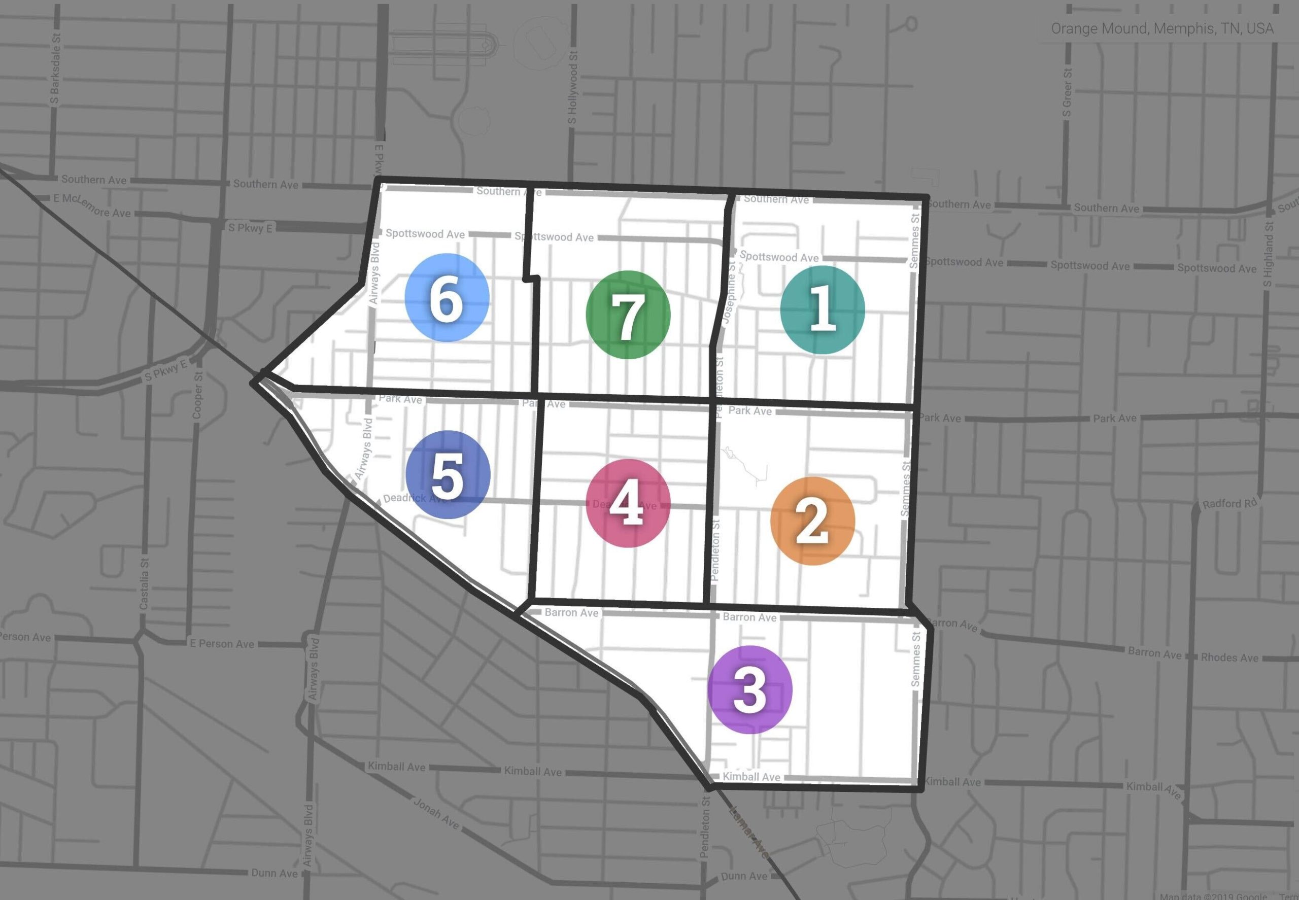 JUICE Orange Mound uses a zoned approach to grassroots communications. It has divided the neighborhood into seven zones with zone captains and street captains for each. (JUICE Orange Mound)