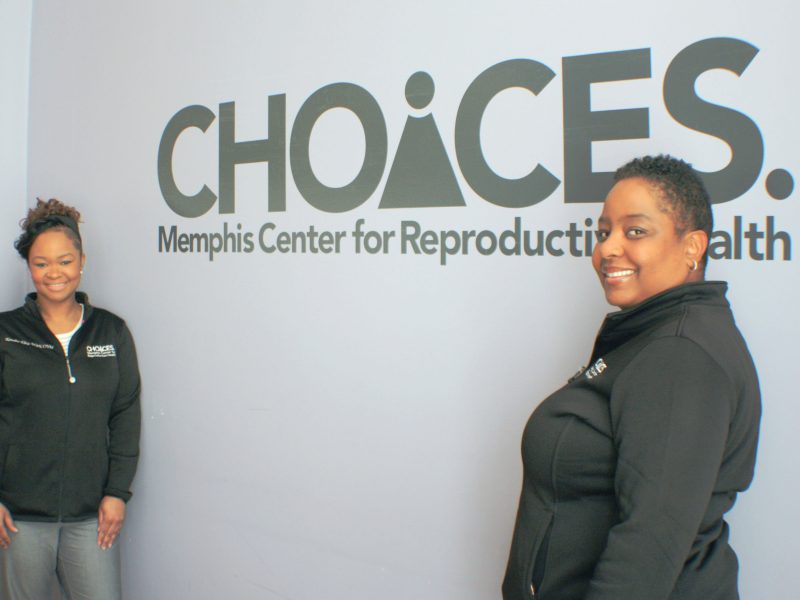 Certified nurse midwives Kemetra King (L) and Nikia Grayson are two of only three black CNMs in Memphis. They both practice at CHOICES. (Cole Bradley)