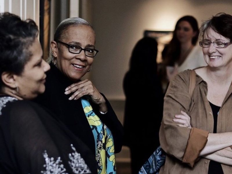 Guests attend the "Lawrence Matthews: To Disappear Away" exhibit at the Dixon Gallery and Gardens on January 17, 2020. (Dixon Gallery and Gardens, Meka Wilson)