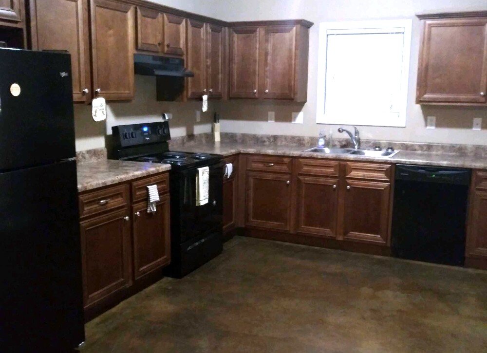 The kitchen of Eunice Phillips' rental home, built and owned by Promise CDC, is spacious and includes a sunny dining area. (Eunice Phillips)