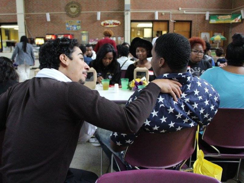 Attendees of the Being Black in College workshop break for lunch and informal discussions about the challenges they anticipate in their educational careers post-high school. (Our Grass Our Roots)