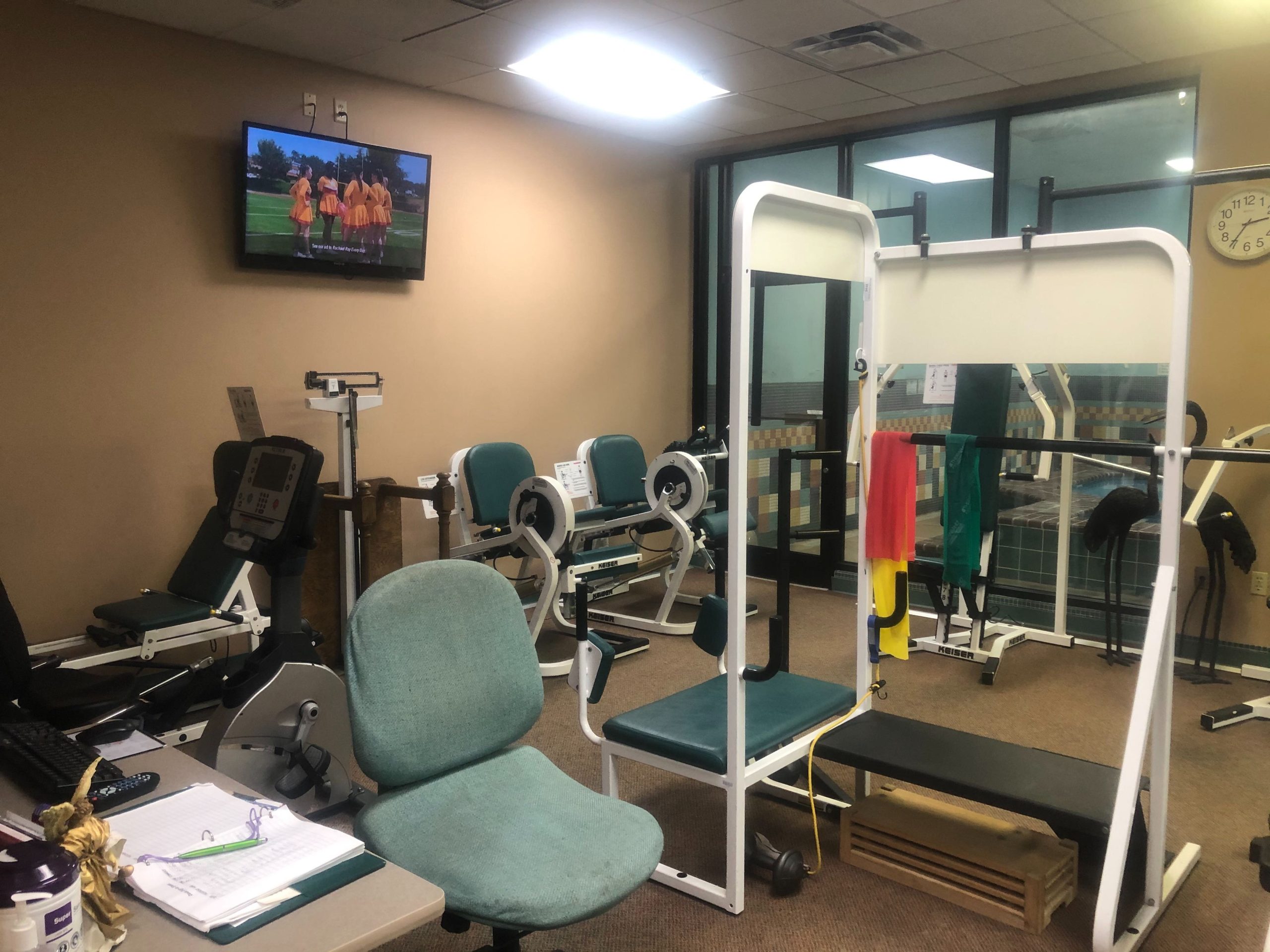 The current workout room at Kirby Pines retirement community is too small for the number of residents who want to stay active and the activities they want to try. They're expanding the workout facility, including the indoor pool. (A.J. Dugger).
