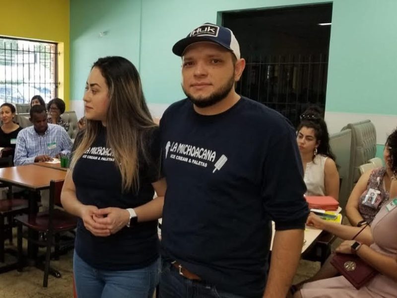 La Michoacana owners Ana and Rafael Gonzales spoke at the Gateways for Growth community meeting held at their restaurant at 4091 Summer Avenue. (Submitted)