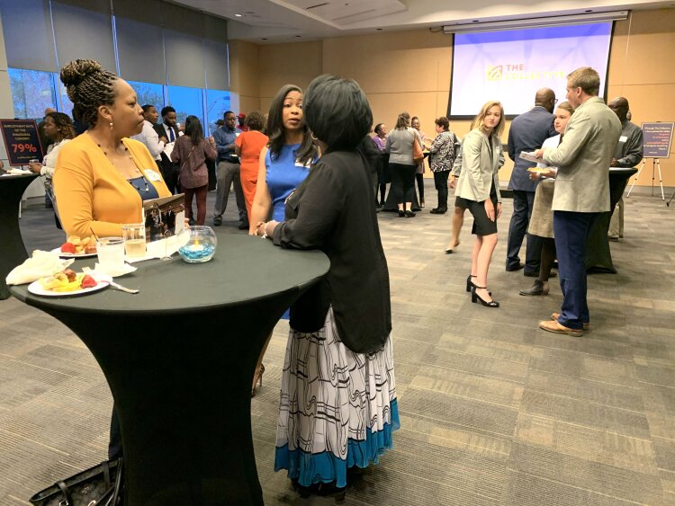 Attendees enjoyed hors d'oeuvres before the presentation to unveiled The Collective Blueprint's new name and expanded mission. (Brandi Hunter)