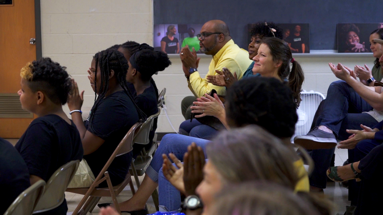 Audience members were moved to both laughter and tears at the second annual Playback Memphis Frayser Matters event, featuring the first performance of Playback's youth ensemble. (Jenny Myers, Playback Memphis)