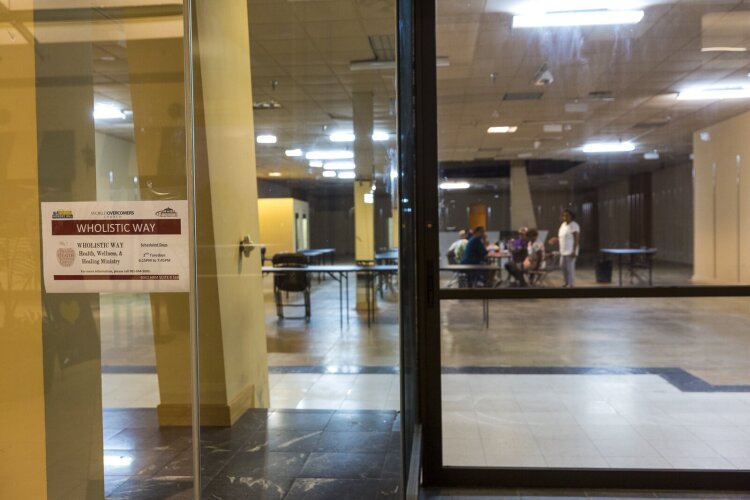 A meeting of World Overcomers' Wholistic Way health, wellness and healing ministry inside the Hickory Ridge Mall. (Ziggy Mack)