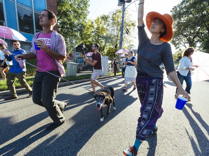 The second line parade through the streets of Madison Heights was lead by the Mighty Souls Brass Band. (Ziggy Mack)