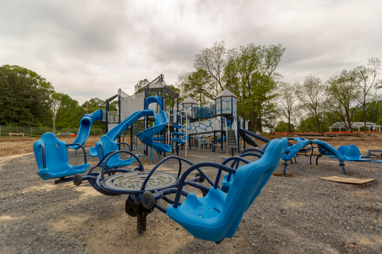 New playground equipment includes the RoxAll seesaw, which allows children of different abilities and those who use mobility aids to play together. (Blue Cross Blue Shield of Tennessee)