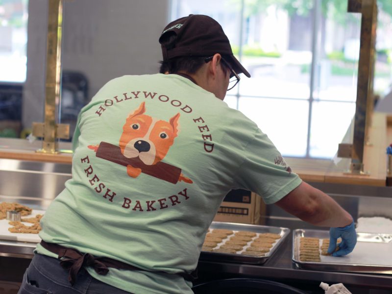 A Hollywood Feed staff member makes gourmet dog cookies. The story offers a range of gourmet treats including cakes and cupcakes. (Submitted)