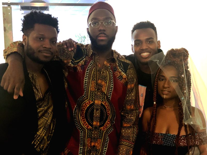 (L to R) Kenneth Alexander, Jared Boyd, Kid Maestro and Amber George attend The CLTV's Juneteenth gala. (Erica Horton)