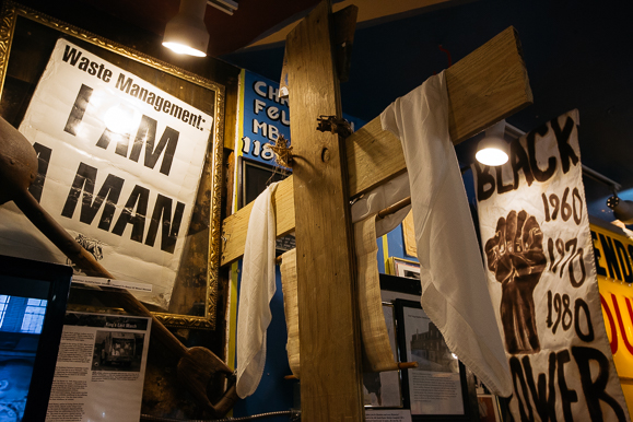 Stanley Campbell's collection includes artifacts of local significance, like picket signs from the 1968 sanitation workers' strike that drew Dr. Martin Luther King, Jr. to Memphis.