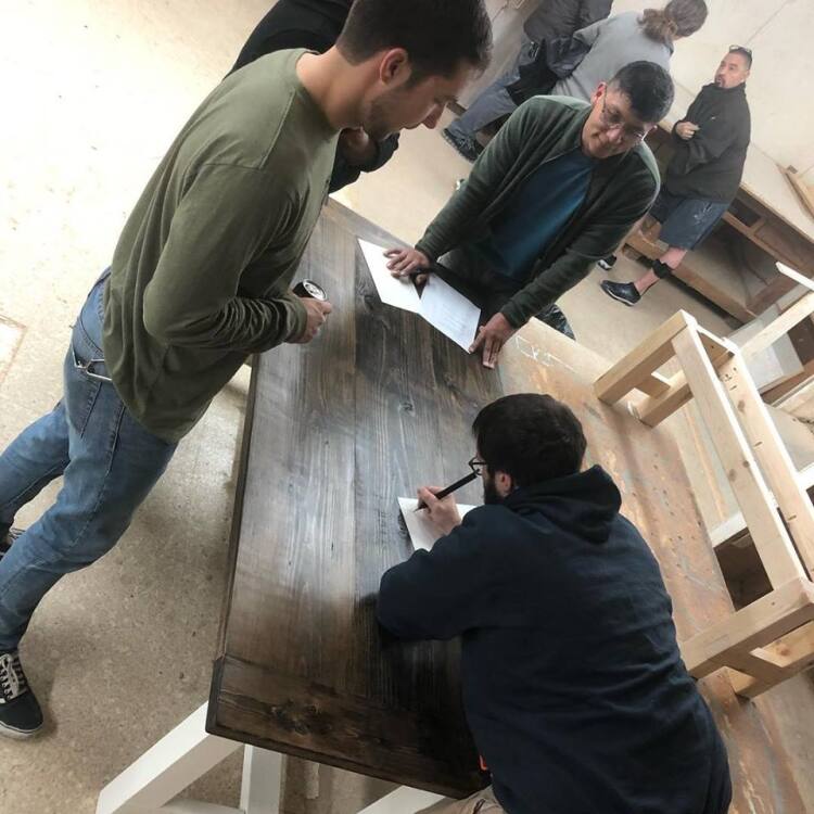 Heights residents discuss possible uses of the woodshop space at the community interest meeting on December 13, 2018. (Submitted)
