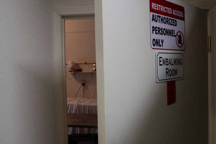 The embalming room at After Life Mortuary Services where Madeline Lyles and Dana Taylor prepare bodies for burial or cremation. (Renier Otto)