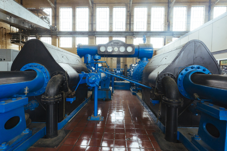 Pumps retrieve unfiltered water from wells deep underground at Sheahan Water Pumping Station. (Ziggy Mack)