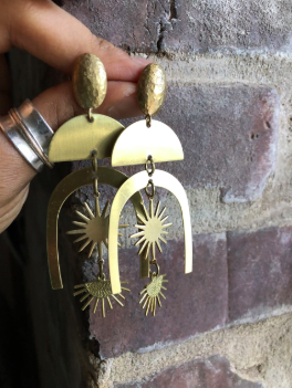 Earrings made by artist IV.