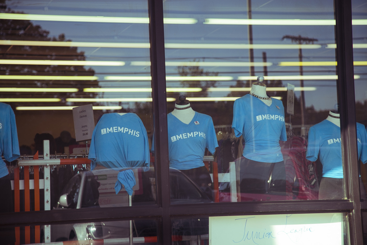 Window display of the Repeat Boutique of the Junior League of Memphis, 3586 Summer Avenue. (Natalie Eddings)
