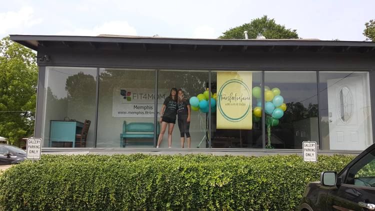 Celinda Smith, (left) owner of FIT4MOM Memphis, and Layne Carden (right), founder of TransforMama. celebrate the opening of a new collaborative haven for new and expectant mothers at 2256 Central Avenue in May.