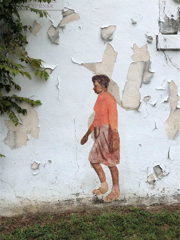 A character from "Where the Southern Cross the Yellow Dog" as seen from Park Avenue.