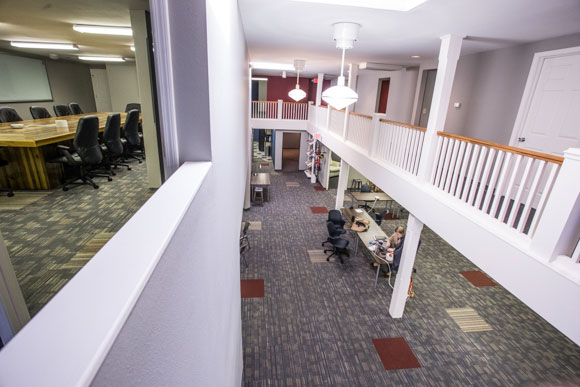 The interior of Epicenter Memphis, a coworking lab operated by nonprofit Epicenter, which assists entrepreneurs with resources and capital. 