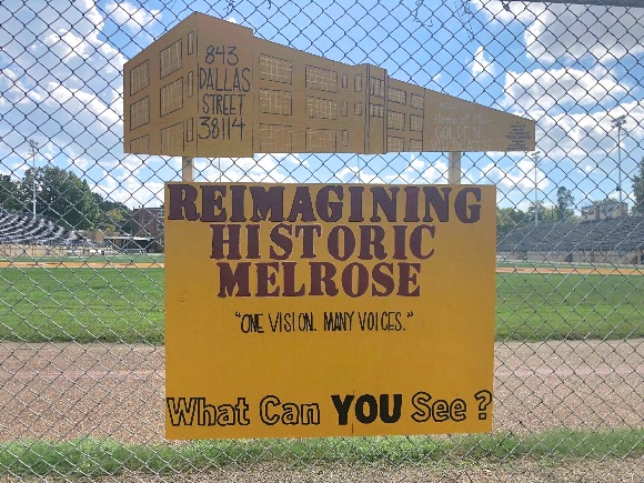 Community engagement installations outside of the Melrose Stadium as part of Orange Mound in October. (Submitted)