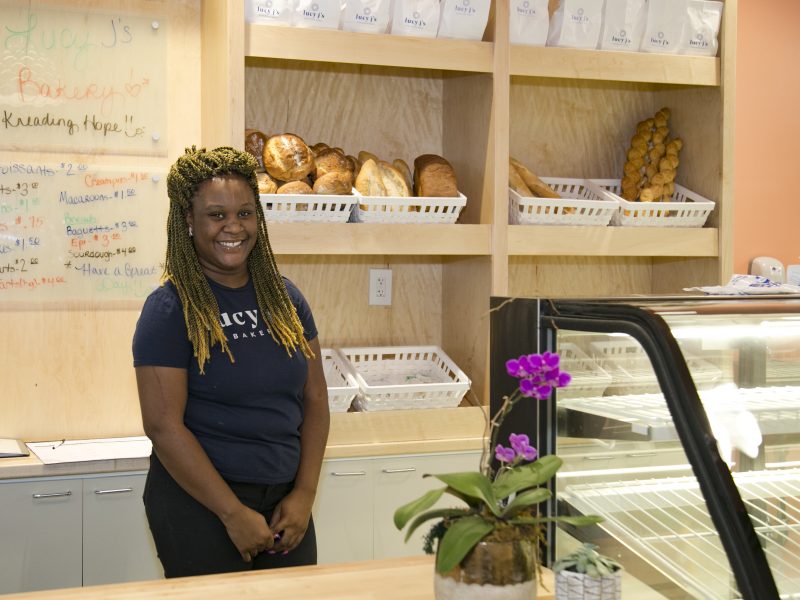 Daria Meeks, 27, works at Lucy J's Bakery. (Natalie Eddings)