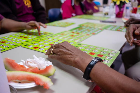 Seniors play Bingo at the Bickford Community Center in Uptown. (Brandon Dahlberg)