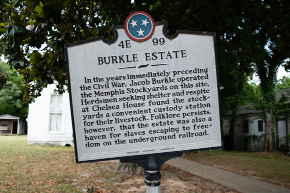 A Tennessee Historical Commission marker acknowledges the Burkle estate. (Brandon Dahlberg)