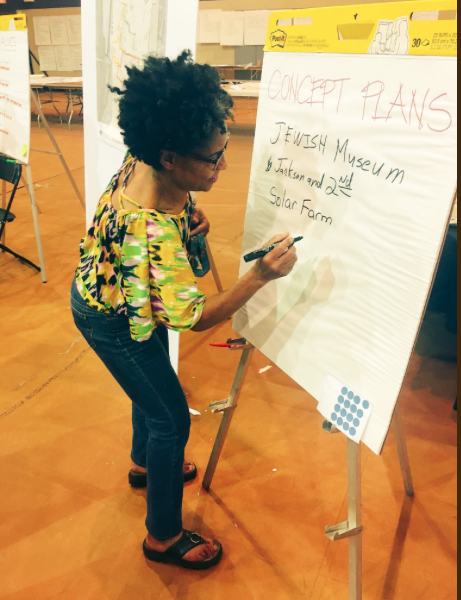 An Uptown resident adds her priorities to a list of possible new developments. (Community Redevelopment Agency)