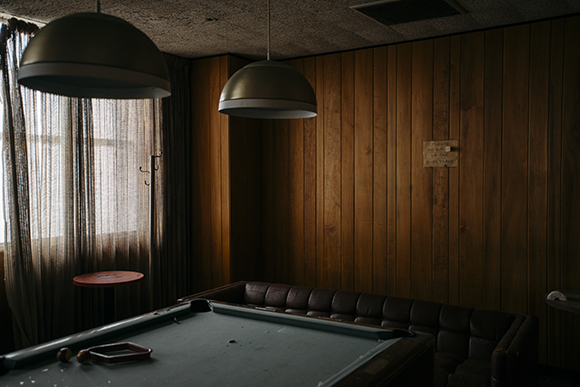The pool room on the 36th floor of the former U.P. Bank building at 100 N. Main Street. (Houston Cofield)