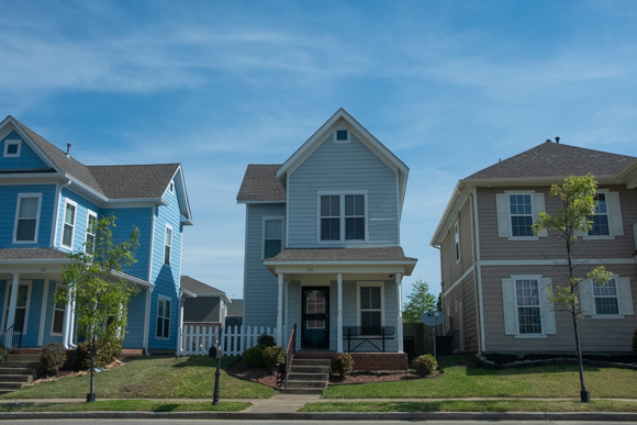 Newly constructed homes in Uptown. (Brandon Dahlberg)