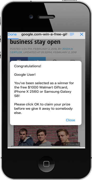 An example of a nefarious online ad that can be used to launder money through digital channels.