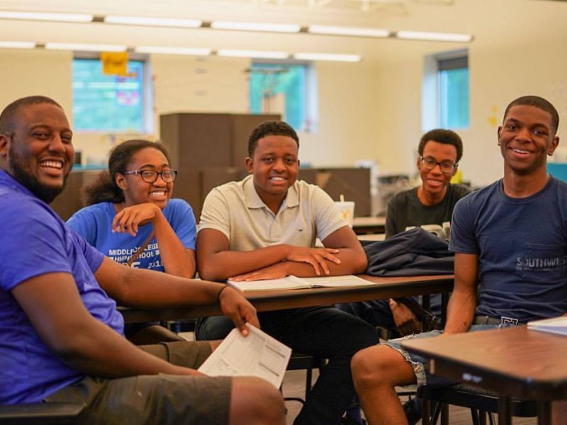 Student entrepreneurs meet with a coach as part of their weekly sessions with LITE Memphis. (Submitted)