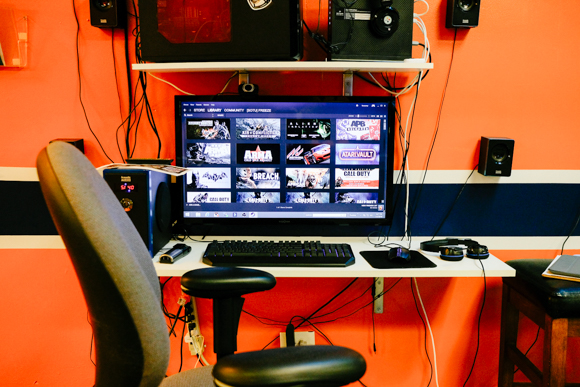 Gaming PCs line the wall of Game oN in Whitehaven. (Brandon Dahlberg)