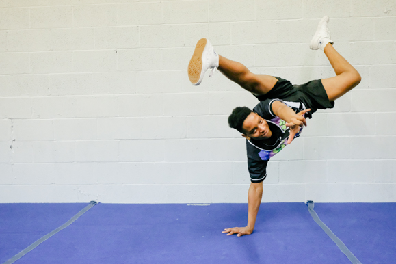The Memphis Area Youth Association cheer and dance teams practice at the facility at 5395 Elvis Presley Boulevard. (Brandon Dahlberg)